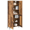 vidaXL Magasfiú Falra szerelhető Öreg fa 69,5 x 34 x 180 cm Faanyag