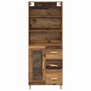 vidaXL Magasfiú fiókkal Öreg fa 69,5 x 34 x 180 cm Faanyag