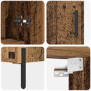 vidaXL Magasfiú Falra szerelhető Öreg fa 69,5 x 34 x 180 cm Faanyag