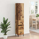 vidaXL Magasfiú fiókkal Öreg fa 69,5 x 34 x 180 cm Faanyag