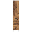 vidaXL Magasfiú fiókkal Öreg fa 69,5 x 34 x 180 cm Faanyag