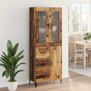 vidaXL Magasfiú Falra szerelhető Öreg fa 69,5 x 34 x 180 cm Faanyag