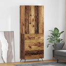 vidaXL Magasfiú Falra szerelhető Öreg fa 69,5 x 34 x 180 cm Faanyag