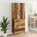 vidaXL Magasfiú Falra szerelhető Öreg fa 69,5 x 34 x 180 cm Faanyag