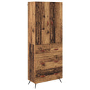 vidaXL Magasfiú Falra szerelhető Öreg fa 69,5 x 34 x 180 cm Faanyag
