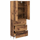vidaXL Magasfiú Falra szerelhető Öreg fa 69,5 x 34 x 180 cm Faanyag