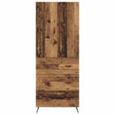 vidaXL Magasfiú Falra szerelhető Öreg fa 69,5 x 34 x 180 cm Faanyag