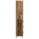 vidaXL Magasfiú Falra szerelhető Öreg fa 69,5 x 34 x 180 cm Faanyag