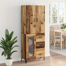 vidaXL Magasfiú Falra szerelhető Öreg fa 69,5 x 34 x 180 cm Faanyag
