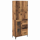 vidaXL Magasfiú Falra szerelhető Öreg fa 69,5 x 34 x 180 cm Faanyag