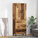 vidaXL Magasfiú 2 pcs Öreg fa 69,5 x 34 x 180 cm Műanyag Fa és Üveg