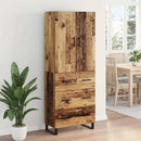 vidaXL Magasfiú 2 pcs Öreg fa 69,5 x 34 x 180 cm Műanyag Fa és Üveg
