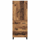 vidaXL Magasfiú 2 pcs Öreg fa 69,5 x 34 x 180 cm Műanyag Fa és Üveg