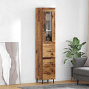 vidaXL Magasfiú fiókkal Öreg fa 34,5 x 34 x 180 cm Faanyag