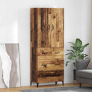 vidaXL Magasfiú Falra szerelhető Öreg fa 69,5 x 34 x 180 cm Faanyag