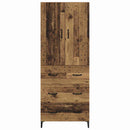 vidaXL Magasfiú Falra szerelhető Öreg fa 69,5 x 34 x 180 cm Faanyag