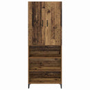 vidaXL Magasfiú Falra szerelhető Öreg fa 69,5 x 34 x 180 cm Faanyag
