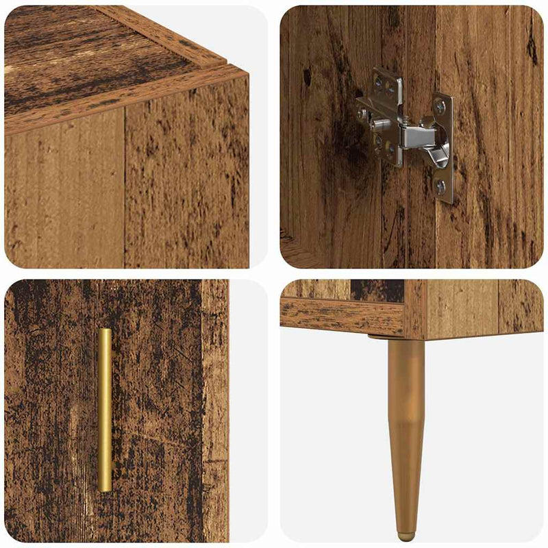 vidaXL Magasfiú Falra szerelhető Öreg fa 69,5 x 34 x 180 cm Faanyag