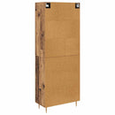 vidaXL Magasfiú Falra szerelhető Öreg fa 69,5 x 34 x 180 cm Faanyag