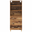 vidaXL Magasfiú fiókkal Öreg fa 69,5 x 32,5 x 180 cm Faanyag