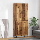 vidaXL Magasfiú 2 pcs Öreg fa 69,5 x 34 x 180 cm Műanyag Fa és Üveg