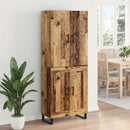 vidaXL Magasfiú 2 pcs Öreg fa 69,5 x 34 x 180 cm Műanyag Fa és Üveg