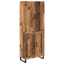 vidaXL Magasfiú 2 pcs Öreg fa 69,5 x 34 x 180 cm Műanyag Fa és Üveg