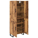 vidaXL Magasfiú 2 pcs Öreg fa 69,5 x 34 x 180 cm Műanyag Fa és Üveg