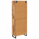vidaXL Magasfiú 2 pcs Öreg fa 69,5 x 34 x 180 cm Műanyag Fa és Üveg
