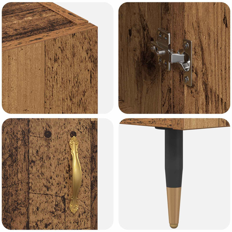 vidaXL Magasfiú Falra szerelhető Öreg fa 69,5 x 34 x 180 cm Faanyag