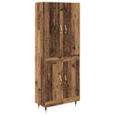 vidaXL Magasfiú Falra szerelhető Öreg fa 69,5 x 34 x 180 cm Faanyag