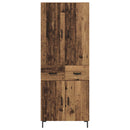 vidaXL Magasfiú Falra szerelhető Öreg fa 69,5 x 34 x 180 cm Faanyag