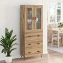 vidaXL Magas szekrény polccal 2 pcs Artisan tölgy 69,5 x 34 x 180 cm