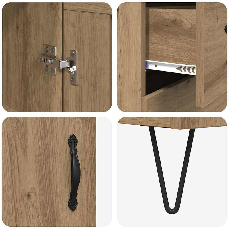 vidaXL Magasfiú fiókkal Artisan tölgy 69,5 x 34 x 180 cm Faanyag