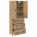 vidaXL Magasfiú 2 pcs Artisan tölgy 69,5 x 34 x 180 cm Faanyag