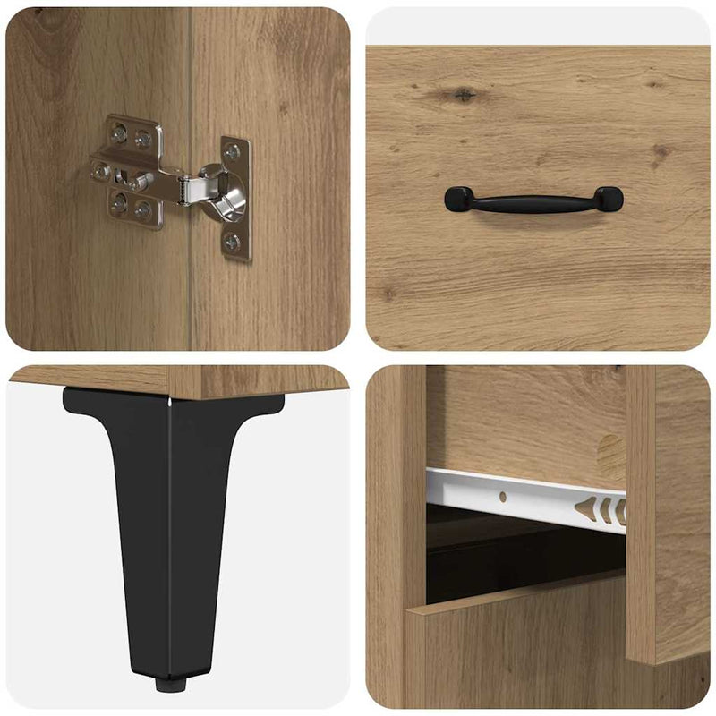 vidaXL Magasfiú fiókkal Artisan tölgy 69,5 x 34 x 180 cm Faanyag