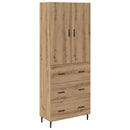 vidaXL Magasfiú 2 pcs Artisan tölgy 69,5 x 34 x 180 cm Faanyag