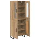 vidaXL Magasfiú 2 pcs Artisan tölgy 69,5 x 34 x 180 cm Faanyag