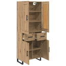 vidaXL Magasfiú 2 pcs Artisan tölgy 69,5 x 34 x 180 cm Faanyag