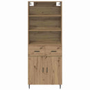vidaXL Magasfiú 2 pcs Artisan tölgy 69,5 x 32,5 x 180 cm Faanyag