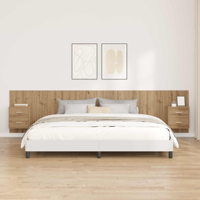 vidaXL Fejtámla Szekrénnyel fiókkal 3 pcs Artisan tölgy Faanyag