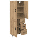 vidaXL Magasfiú fiókkal Artisan tölgy 69,5 x 34 x 180 cm Faanyag