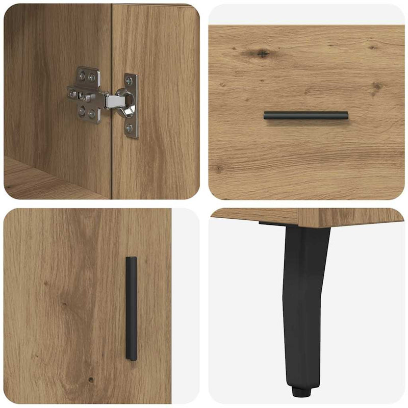 vidaXL Magasfiú fiókkal Artisan tölgy 34,5 x 34 x 180 cm Faanyag