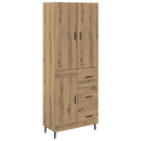 vidaXL Magasfiú 2 pcs Artisan tölgy 69,5 x 34 x 180 cm Faanyag