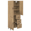 vidaXL Magasfiú 2 pcs Artisan tölgy 69,5 x 34 x 180 cm Faanyag