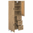 vidaXL Magasfiú 2 pcs Artisan tölgy 69,5 x 34 x 180 cm Faanyag