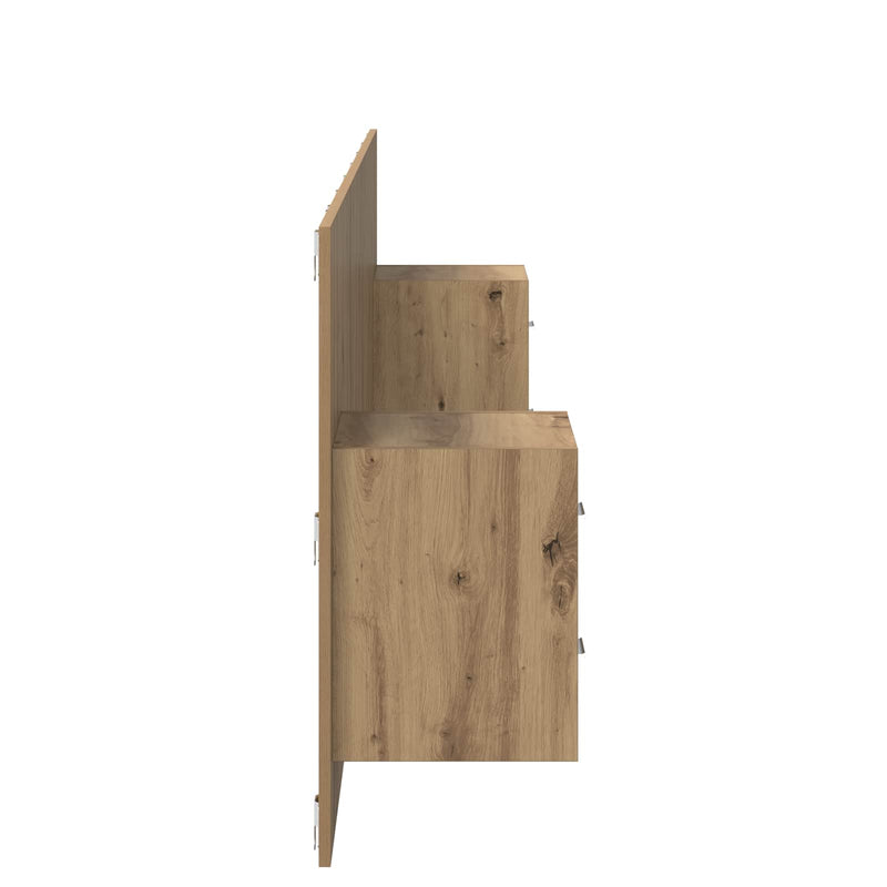 vidaXL Fejtámla Szekrénnyel fiókkal 3 pcs Artisan tölgy Faanyag