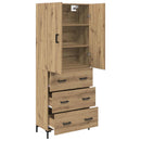 vidaXL Magasfiú fiókkal Artisan tölgy 69,5 x 34 x 180 cm Faanyag