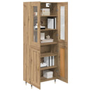 vidaXL Magasfiú 2 db Artisan tölgy 69,5 x 34 x 180 cm Szerelt Fa