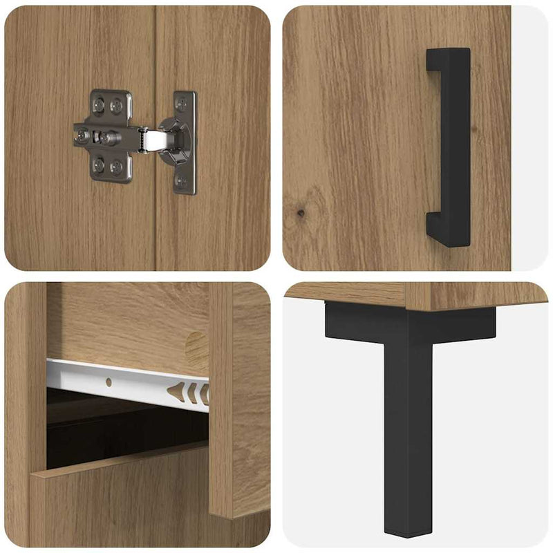 vidaXL Magasfiú fiókkal 2 pcs Artisan tölgy Faanyag